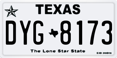 TX license plate DYG8173