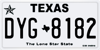 TX license plate DYG8182