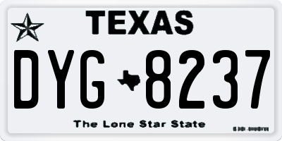TX license plate DYG8237