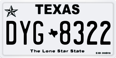 TX license plate DYG8322