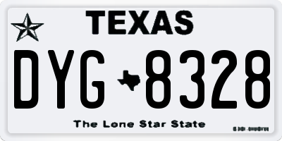 TX license plate DYG8328