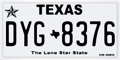 TX license plate DYG8376