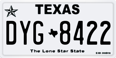 TX license plate DYG8422