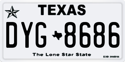 TX license plate DYG8686