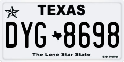 TX license plate DYG8698