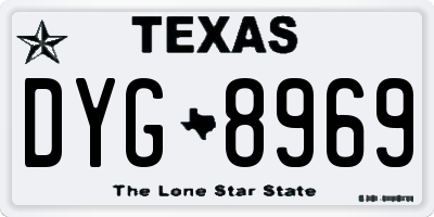 TX license plate DYG8969