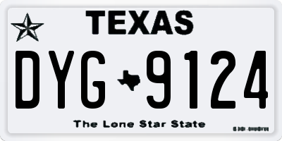 TX license plate DYG9124
