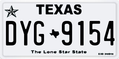 TX license plate DYG9154