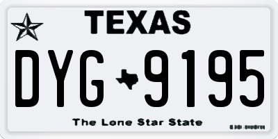 TX license plate DYG9195