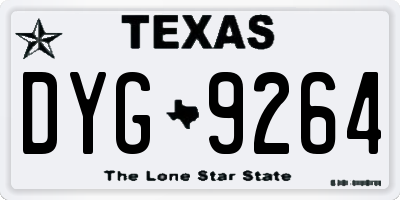 TX license plate DYG9264