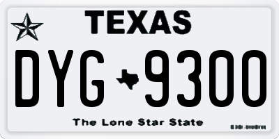 TX license plate DYG9300