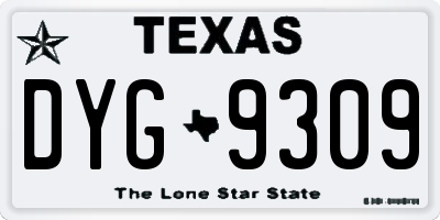 TX license plate DYG9309