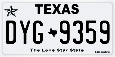 TX license plate DYG9359