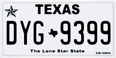 TX license plate DYG9399