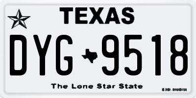 TX license plate DYG9518