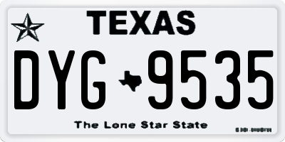 TX license plate DYG9535