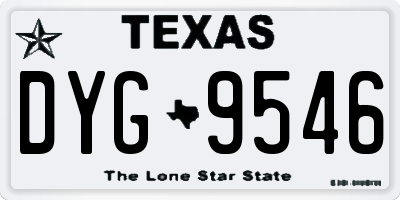 TX license plate DYG9546