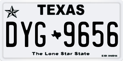 TX license plate DYG9656