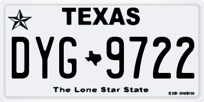 TX license plate DYG9722