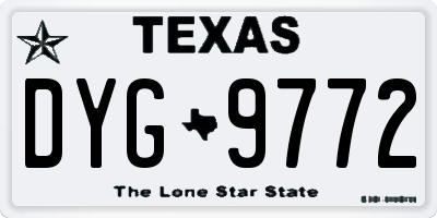TX license plate DYG9772