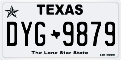 TX license plate DYG9879