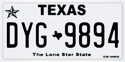 TX license plate DYG9894