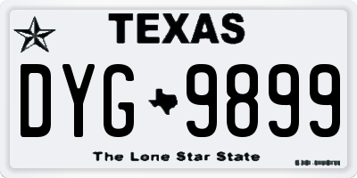 TX license plate DYG9899