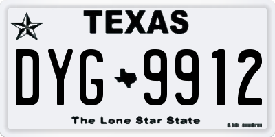 TX license plate DYG9912