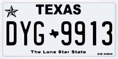 TX license plate DYG9913