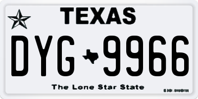 TX license plate DYG9966