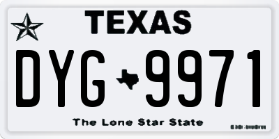 TX license plate DYG9971