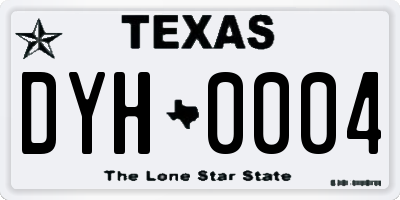 TX license plate DYH0004