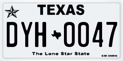 TX license plate DYH0047