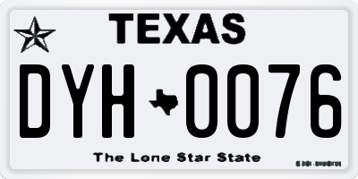 TX license plate DYH0076