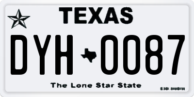 TX license plate DYH0087