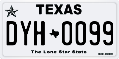 TX license plate DYH0099