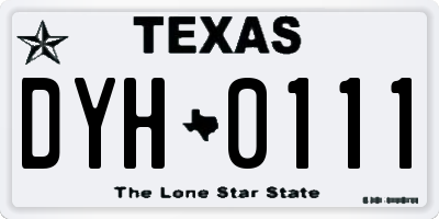 TX license plate DYH0111