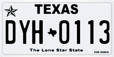 TX license plate DYH0113