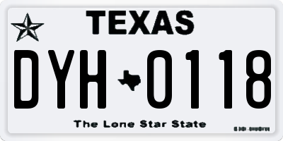 TX license plate DYH0118