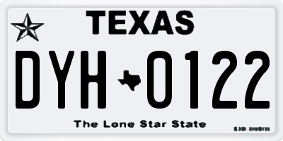 TX license plate DYH0122