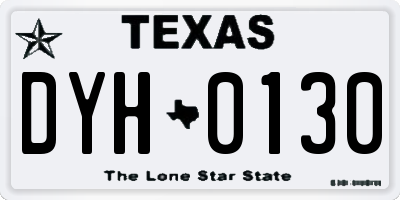 TX license plate DYH0130