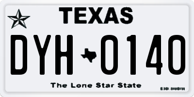 TX license plate DYH0140
