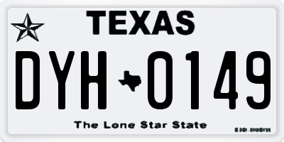 TX license plate DYH0149