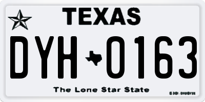 TX license plate DYH0163