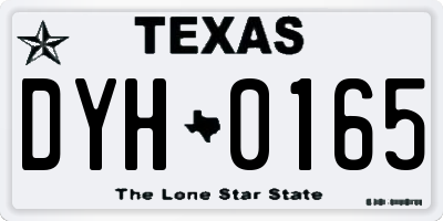 TX license plate DYH0165