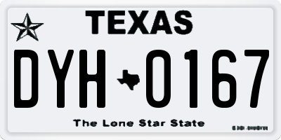 TX license plate DYH0167