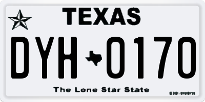 TX license plate DYH0170