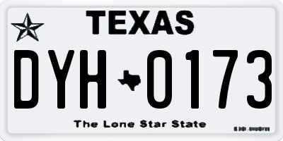 TX license plate DYH0173