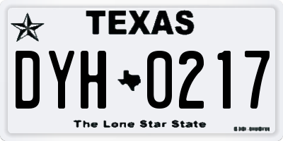 TX license plate DYH0217