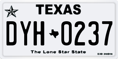 TX license plate DYH0237